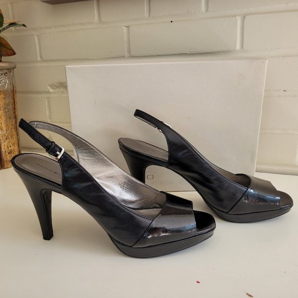 Bandolino Black Patent Slingbacks US 9.5 - Picture 2 of 9